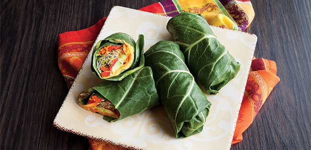 Meatless Monday: Sweet Potato Hummus Collard Wraps