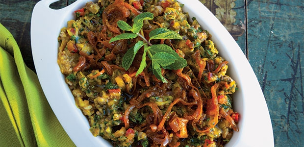 Meatless Monday: Persian Eggplant and Herb Salad with Caramelized Onions