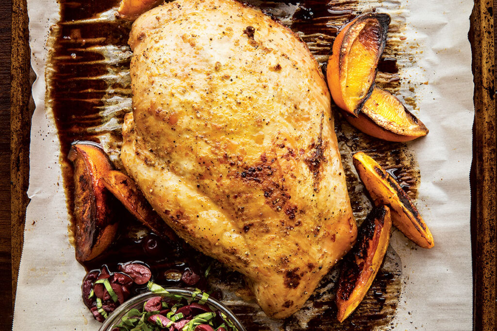 Orange Roasted Turkey Breast with Olive Herb Relish