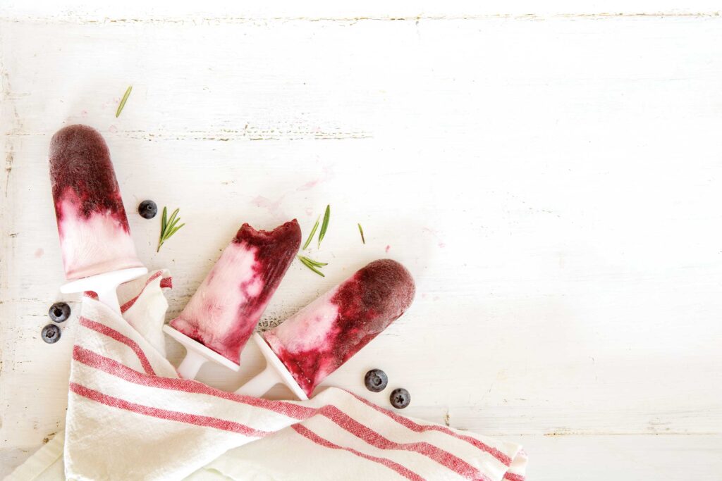 Rocket Rosemary Berry Pops