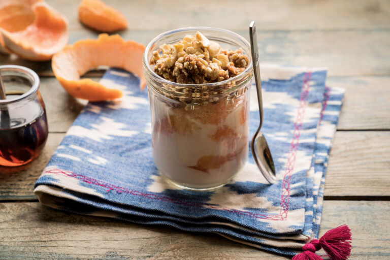 Grapefruit and Vanilla Coconut Yogurt with Raw Crumble