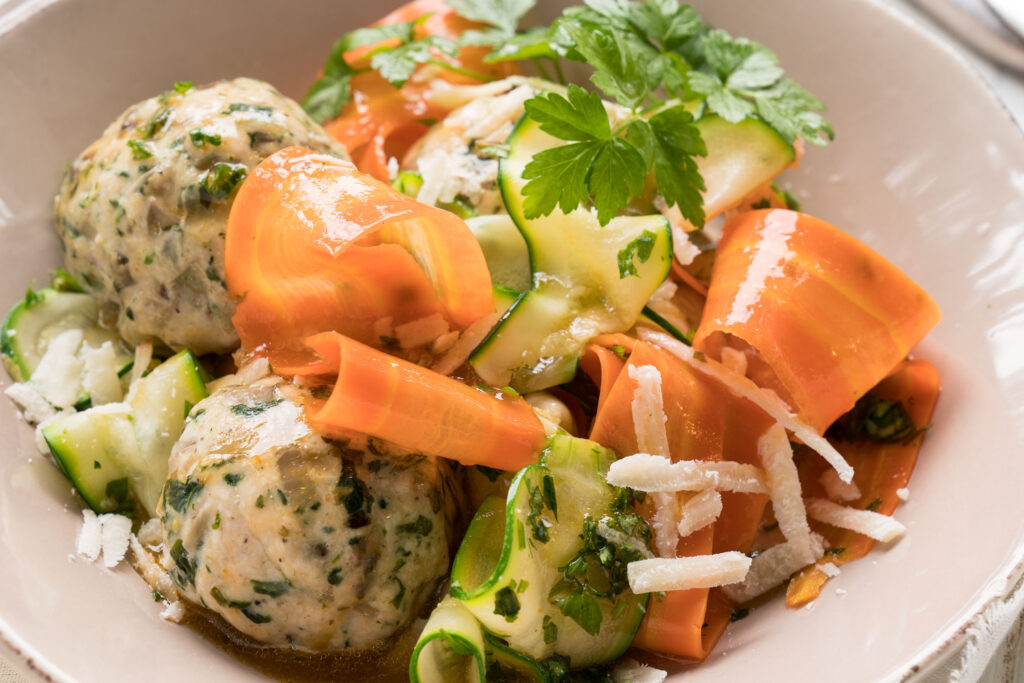 Chicken Florentine Meatballs and Veggie Noodles