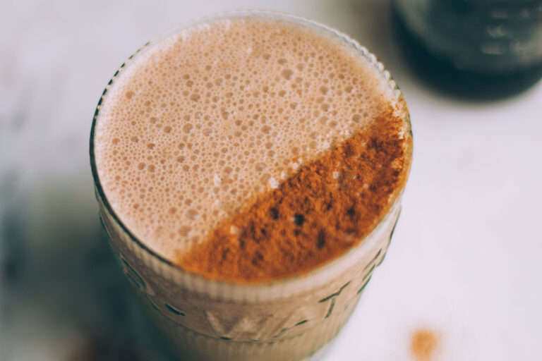 Frozen Adaptogenic Coffee Latte with Reishi and Maca