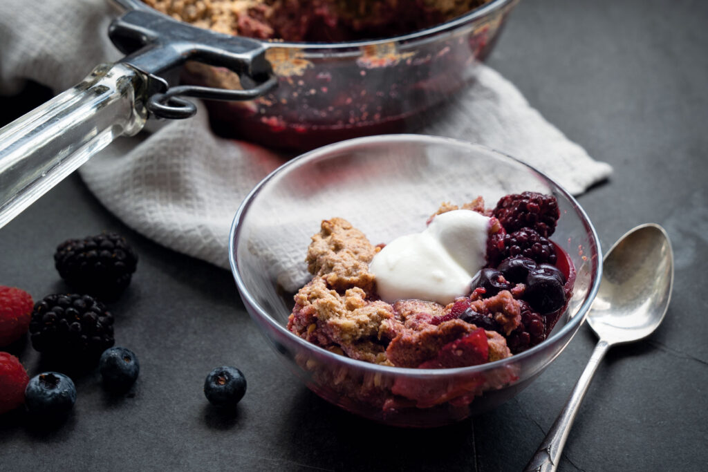 Fruit and Flax Breakfast Crumble makes a terrific skin detoxifying meal