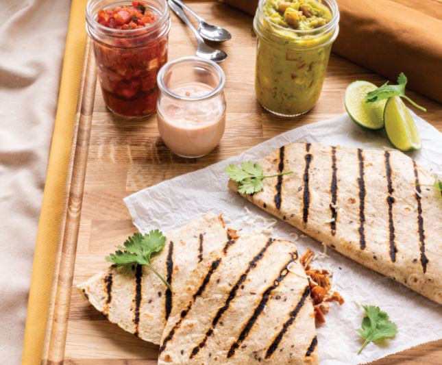 BBQ’d Jackfruit Quesadillas, All Dressed