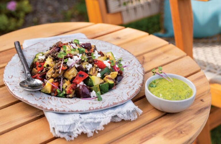 Grilled Ratatouille Lentil Salad