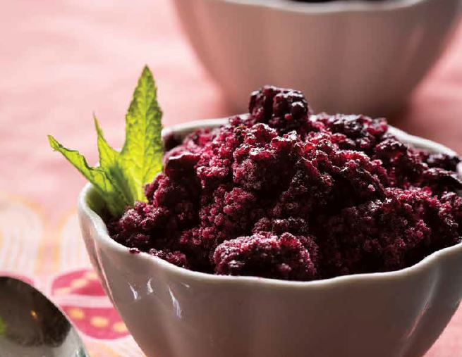 Kombucha Blueberry Granita