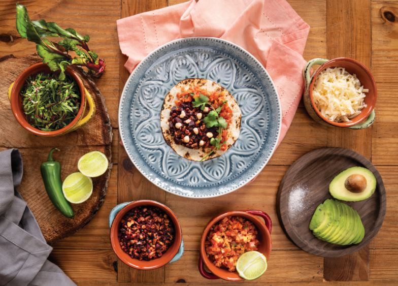 Beet and Walnut Tacos with Carrot-Miso Salsa