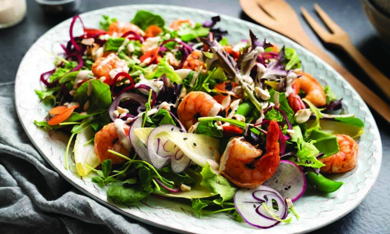 Beautiful Rainbow Prawn Salad