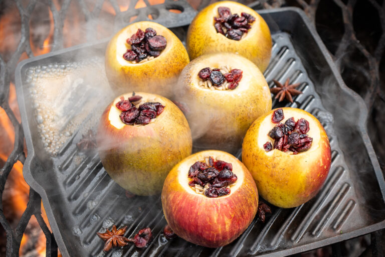 Breakfast Cinnamon-Baked Apples with Star Anise, Cranberries, and Sunflower Seeds