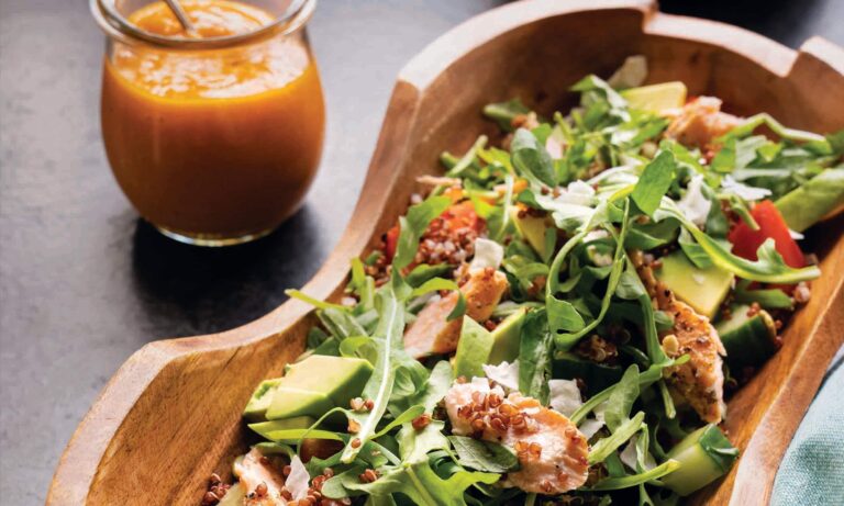 Quinoa Trout Salad with Spicy Mango Dressing