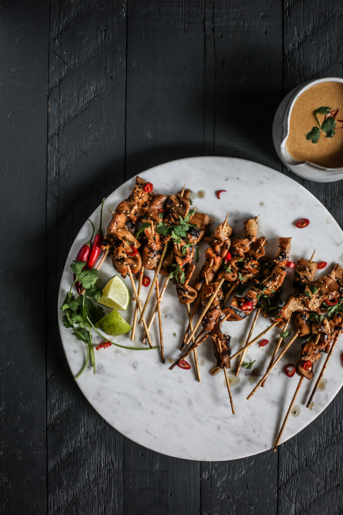 King Satay with Spicy Peanut-Ginger Sauce
