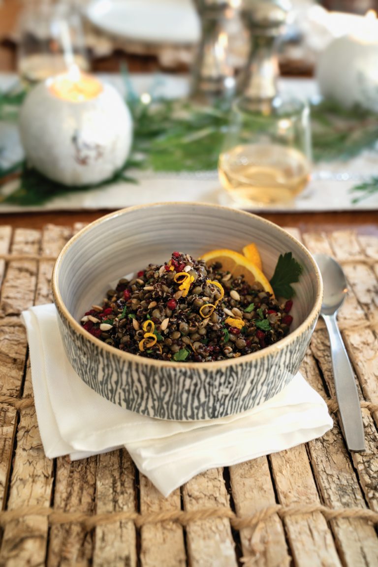 Spiced Black Quinoa and Du Puy Lentil Pilaf with Cumin-Ginger Vinaigrette
