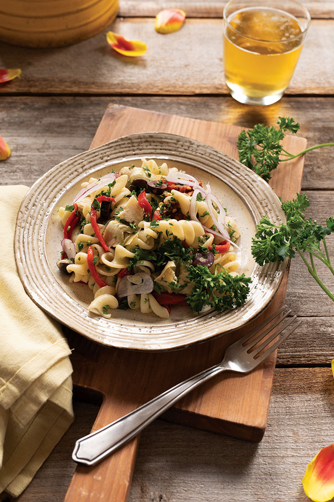 Mediterranean Hummus Pasta Salad