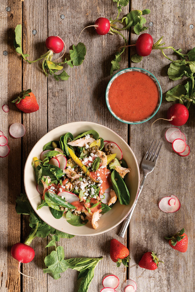 Roasted Rainbow Trout and Strawberry Salad