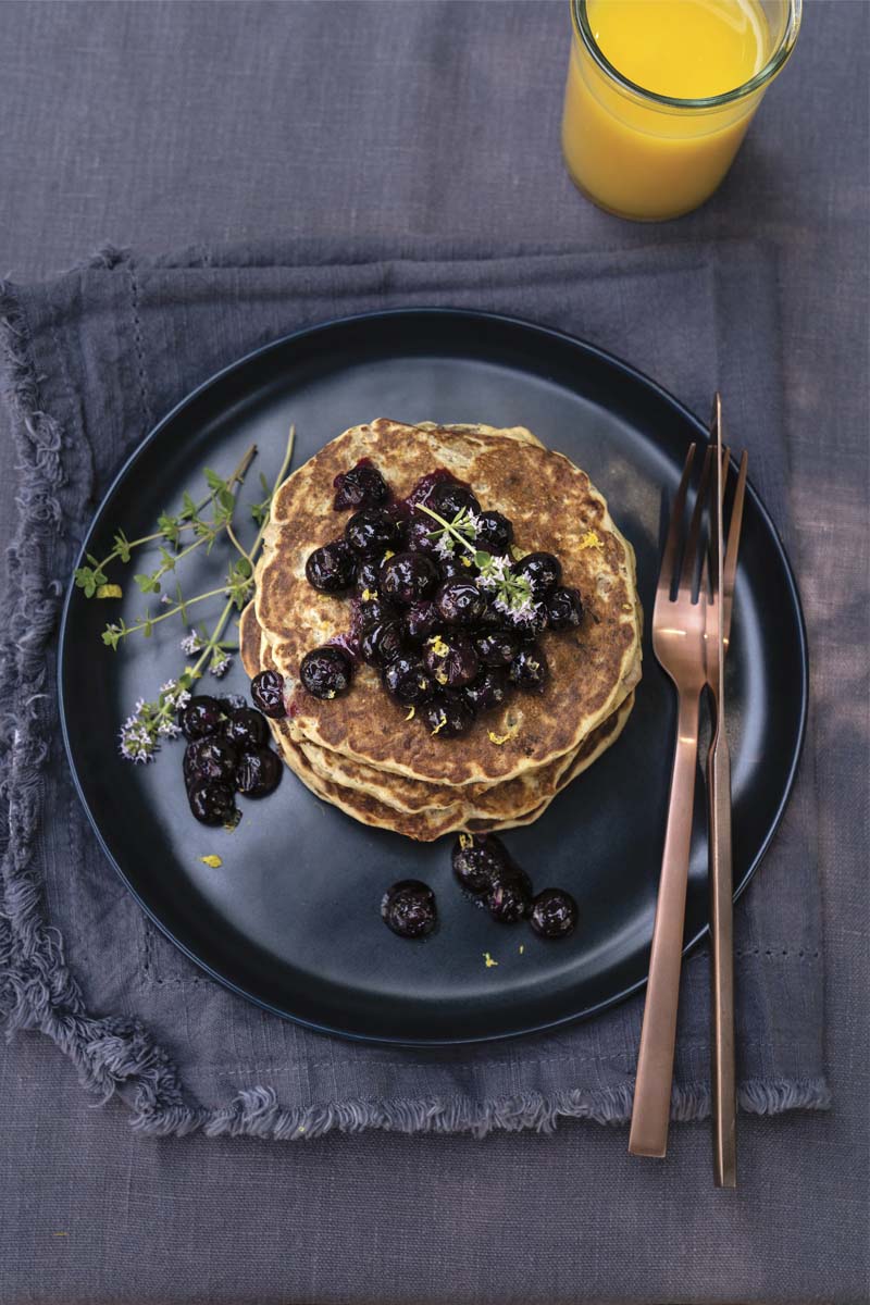 Turkey Pancakes with Berry Sauce