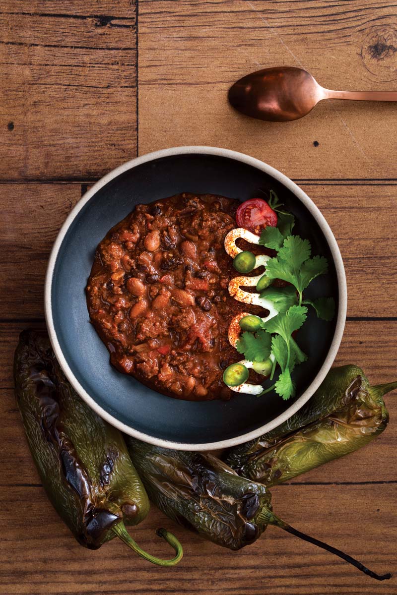 Bison Chili with Cinnamon and Chocolate