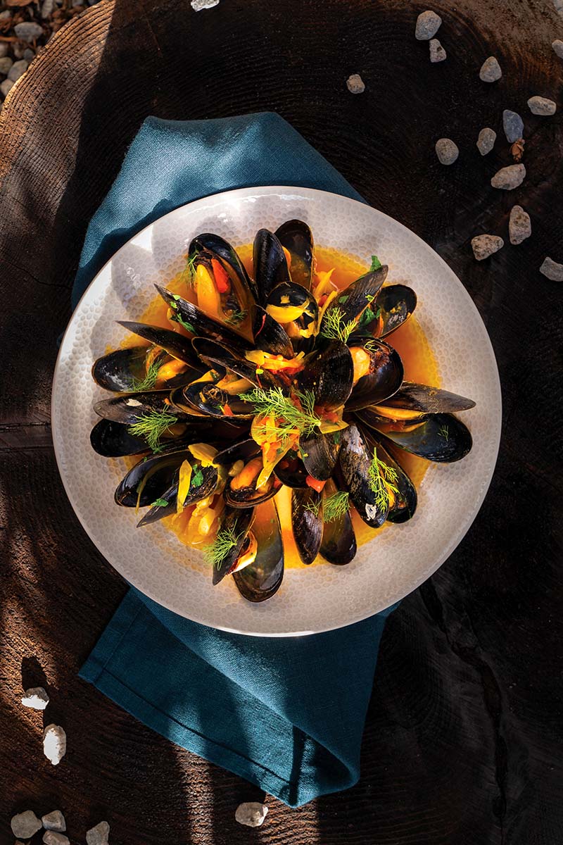 Mussels with Tomato, Saffron, and Fennel