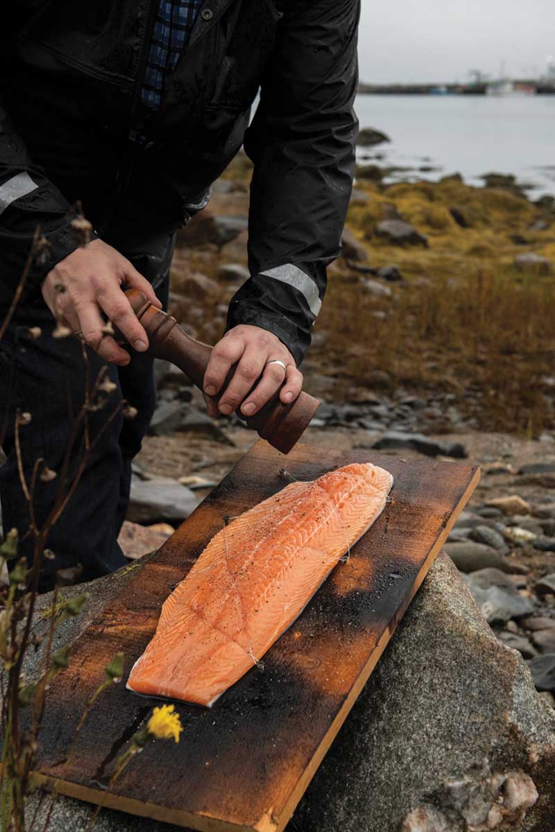 Wild Salmon with Ramp Salsa Verde
