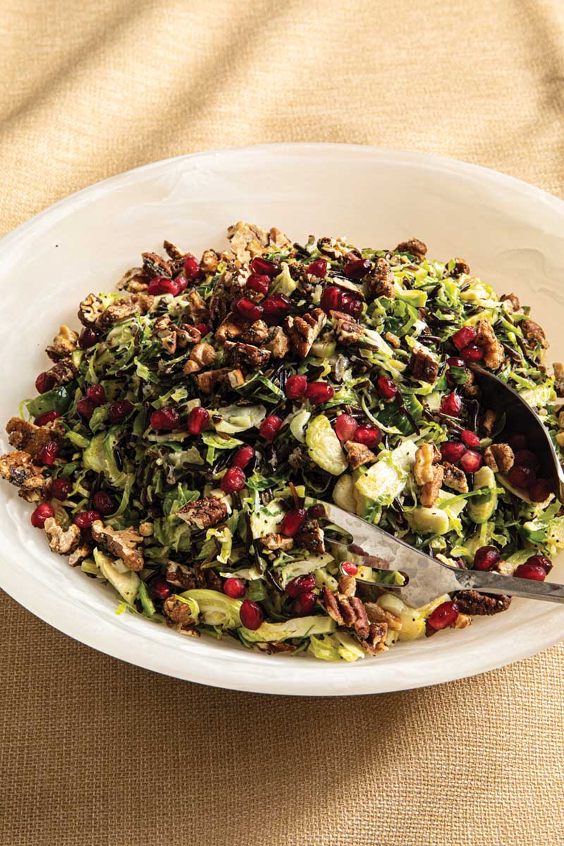 Brussels Sprouts & Wild Rice Salad with Maple Walnut–Pecan Spice Brittle