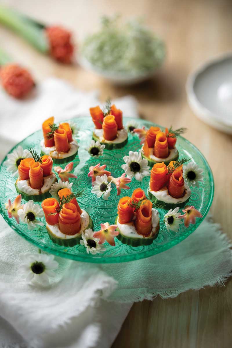 Carrot Lox Cucumber Bites
