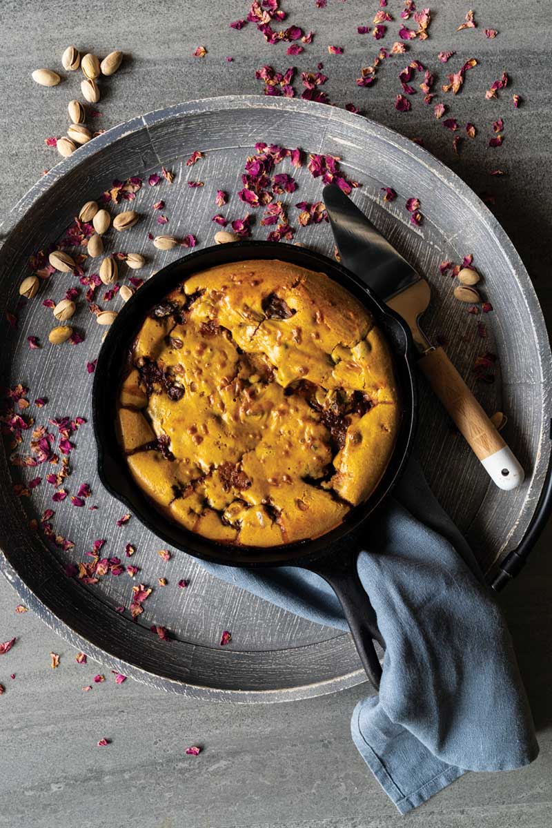 Cherry Saffron Rosewater Clafoutis