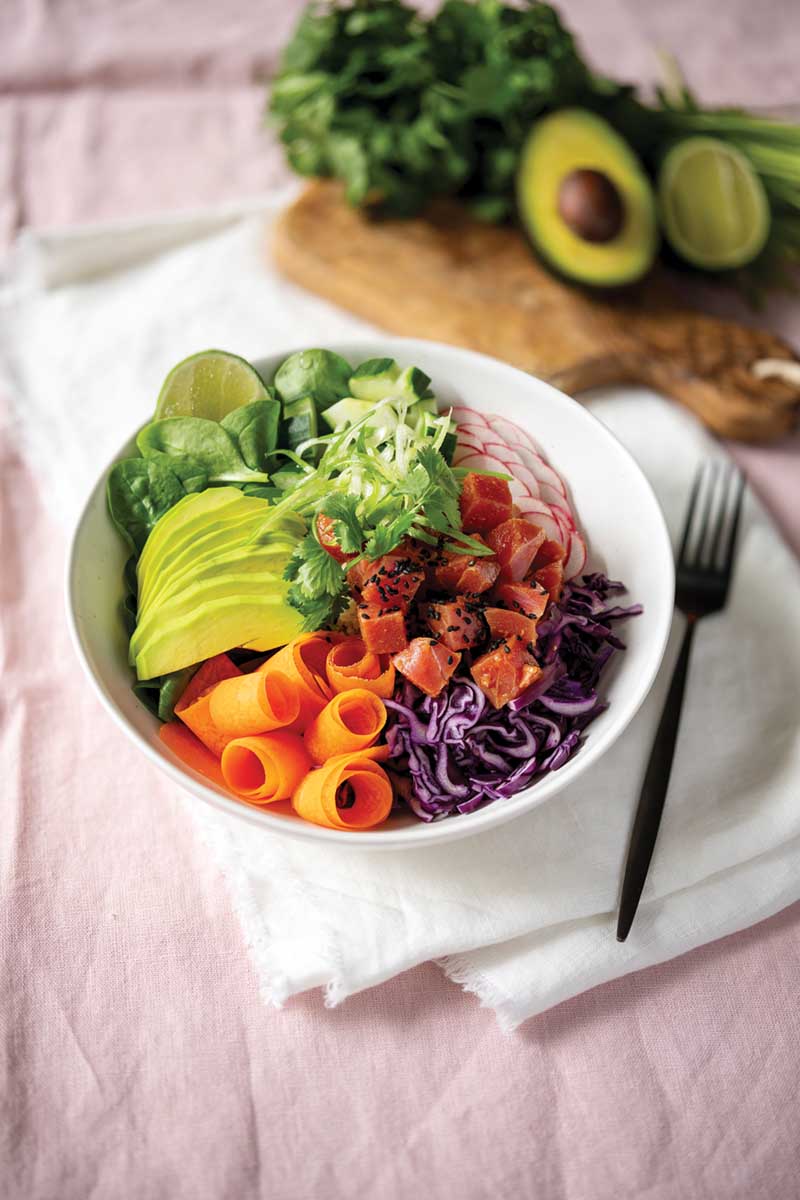 Colourful and Crispy Poke Bowls