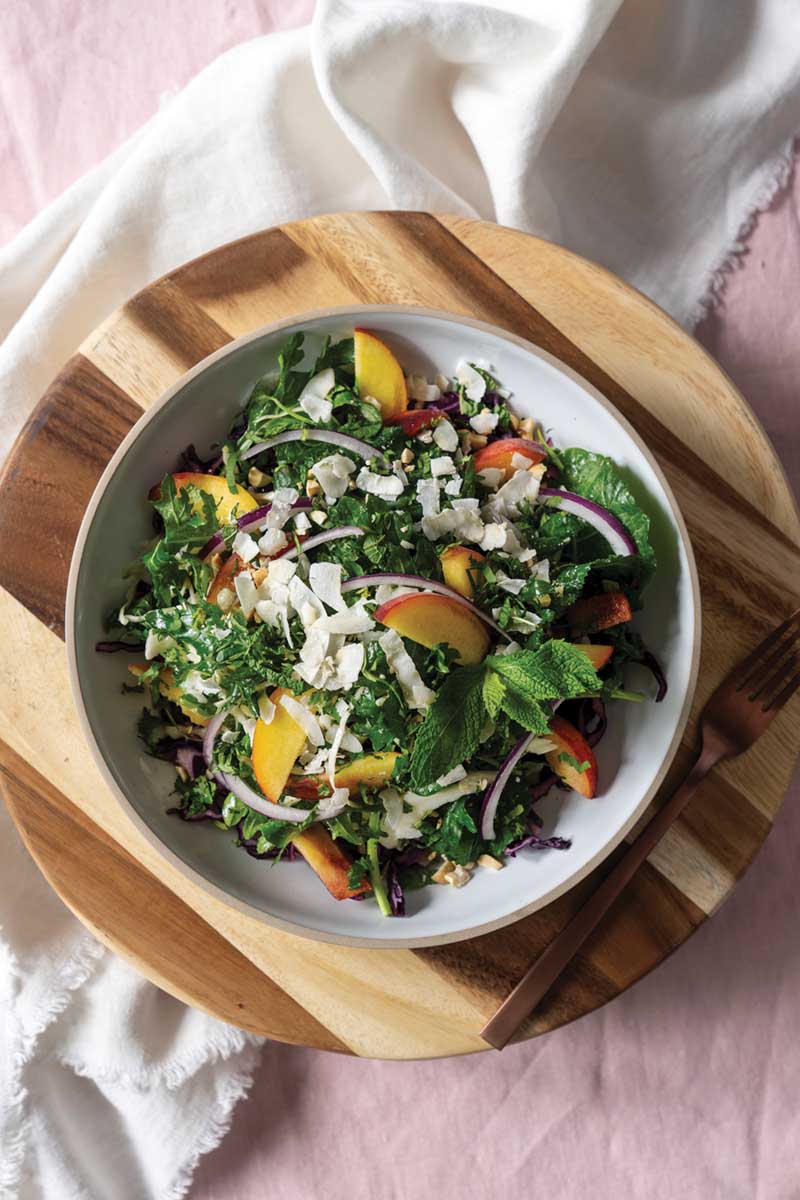 Crunchy Cabbage and Kale Salad with Thai Dressing