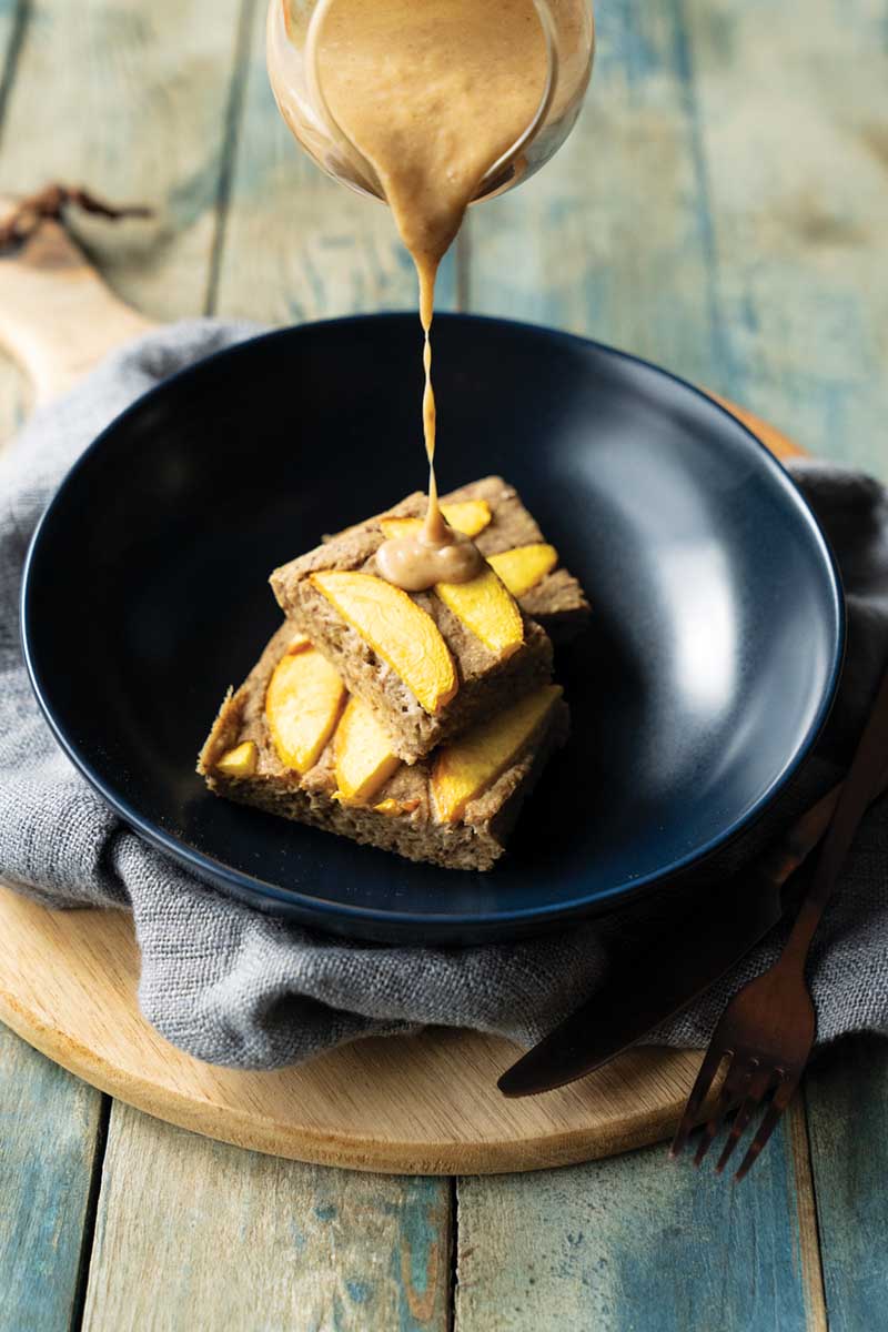 Caramel Spiced Persimmons Pancake Bowl