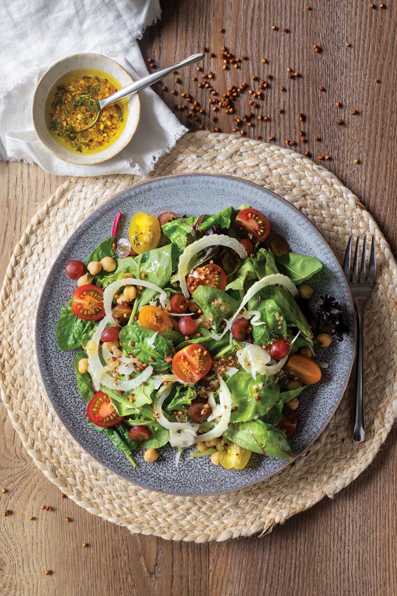 Grape, Fennel, Garbanzo, and Buckwheat Salad
