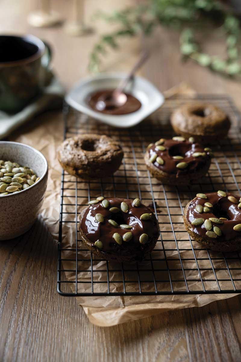 Baked Banana Pumpkin Doughnuts