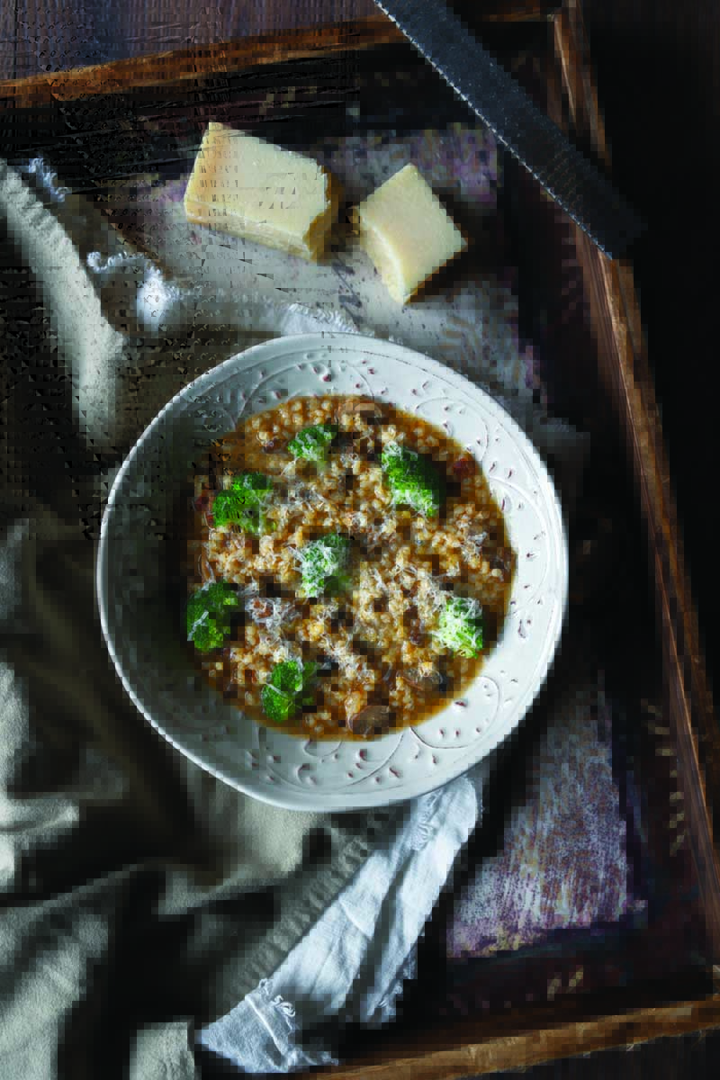 Sausage, Broccoli, and Barley Soup