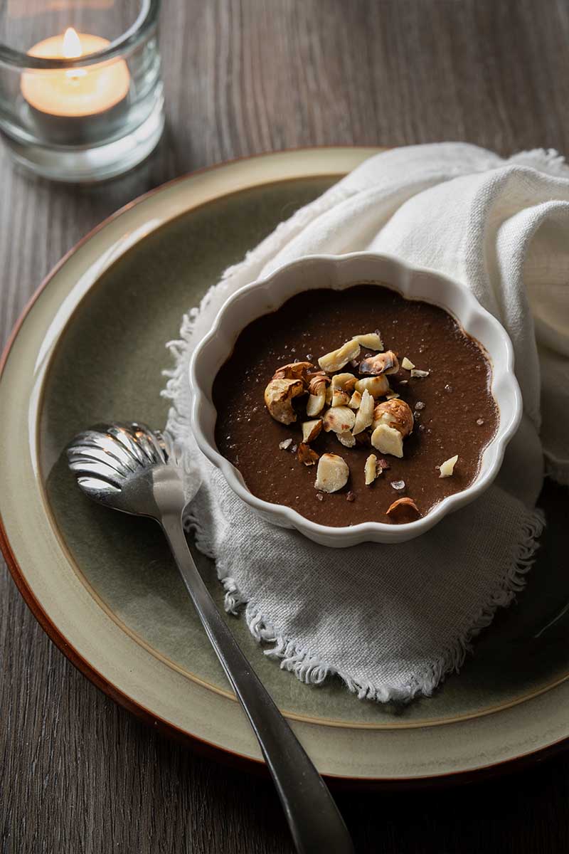 Chocolate sea salt hazelnut pots de creme