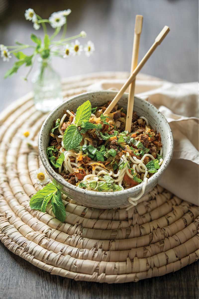 Thai bison noodle bowls
