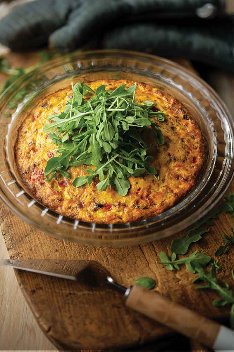 Pesto salmon frittata