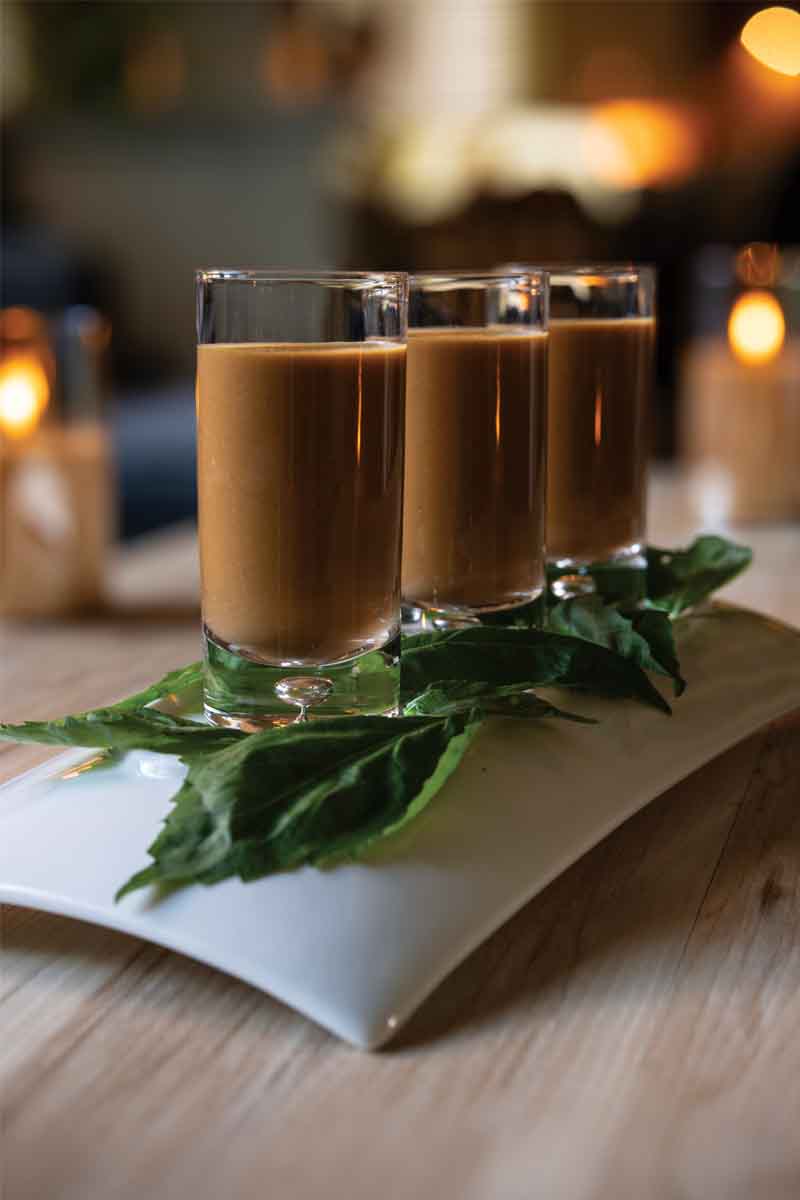 Tomato and Basil Bisque Shooters